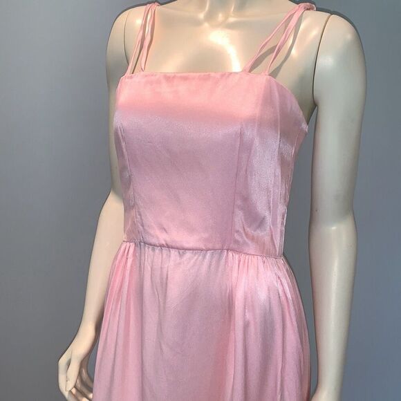 Vintage 60’s 70’s Pink Formal Maxi Dress with Sheer Floral Poncho Size Small - Picture 14 of 14